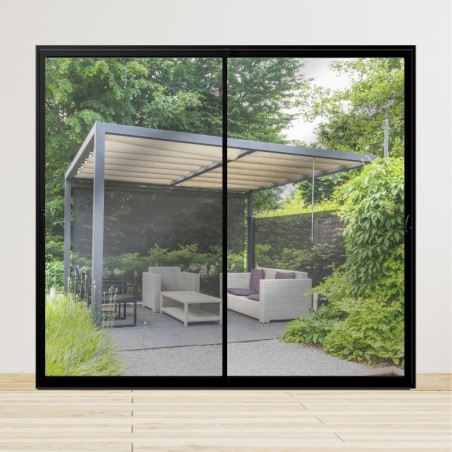 Baie coulissante aluminium sur-mesure - 2 vantaux -