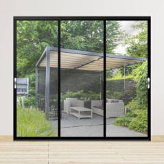 Baie coulissante aluminium sur-mesure - 3 vantaux -